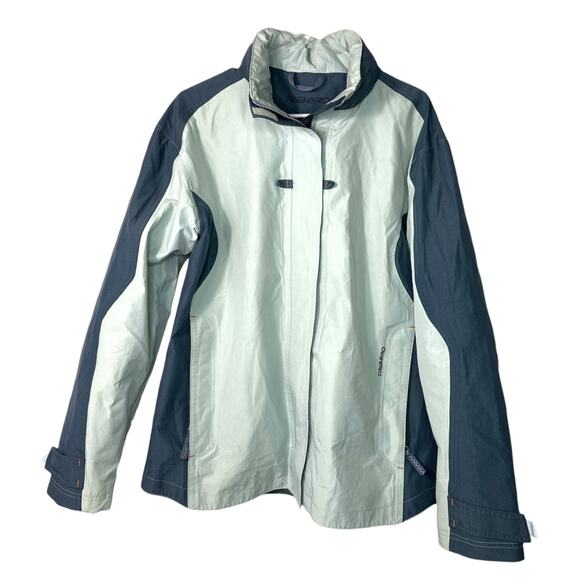 Tribord Jackets & Blazers - Tribord Women's Gray and Blue Waterproof Hooded Ski Jacket